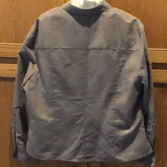 NWOT Faux Suede Dark Grey Shirt Jacket - Picture 2 of 4